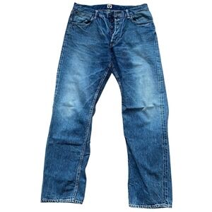 HUMAN MADE Denim Jeans Distressed Wash Mens Size L Straight Leg Nigo Japan